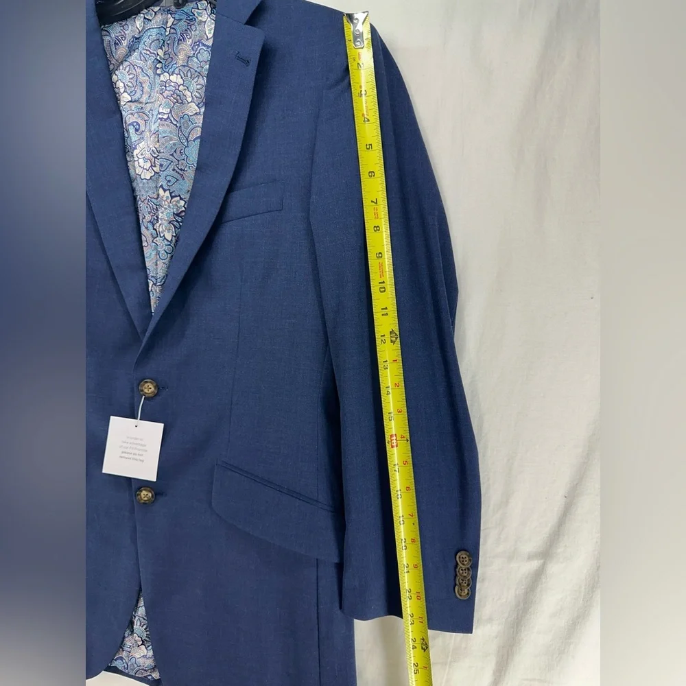 INDOCHINO Mens Solid Blue WOOL Sport Coat‎ Suit Jacket Blazer NEW NWT 36